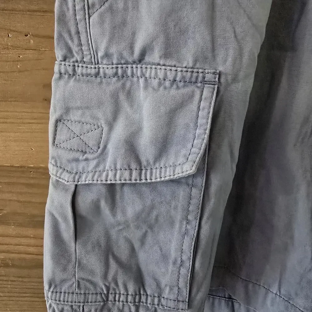 Tommy Bahama Relax Cargo Shorts Mens Medium Blue Elastic Waist Drawstring Cotton